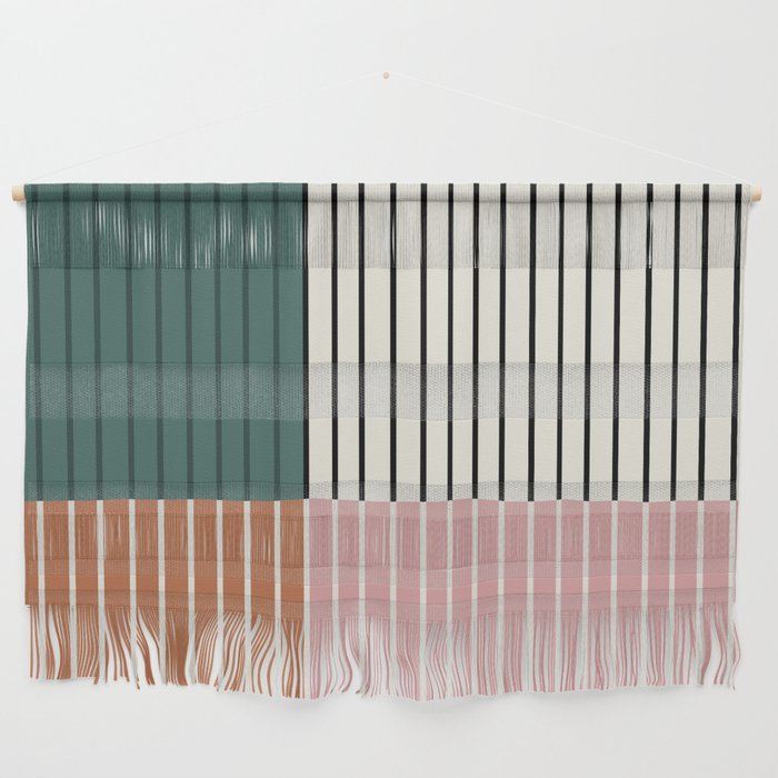 Color Block Line Abstract V Colorful Retro Wall Hanging Gallery Image 2