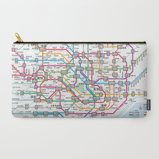 Tokyo Subway Map Carry All Pouch Gallery Image 2