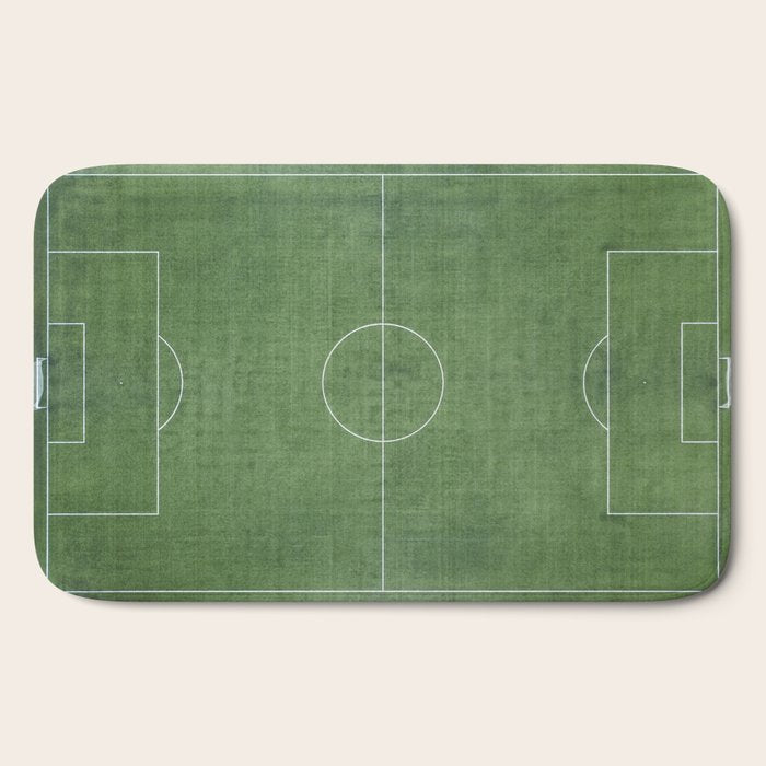 Soccer Field, Football Field, Green Grass Football Field Background Bath Mat Gallery Image 2
