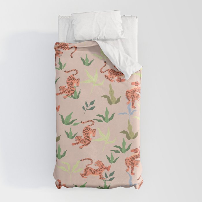 Dancing Tiger (Taupe) Duvet Cover Gallery Image 10