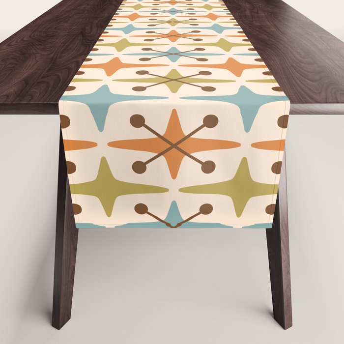 Mid Century Modern Googie Star Pattern Mid Mod Table Runner Gallery Image 1