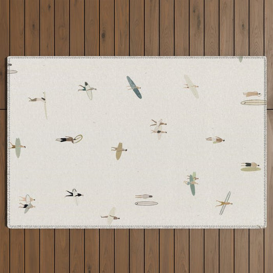 Tiny Surfers Outdoor Rug Gallery Image 2