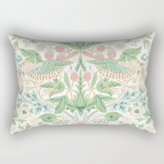 William Morris Strawberry Thief Cochineal Willow Rectangular Pillow Gallery Image 2