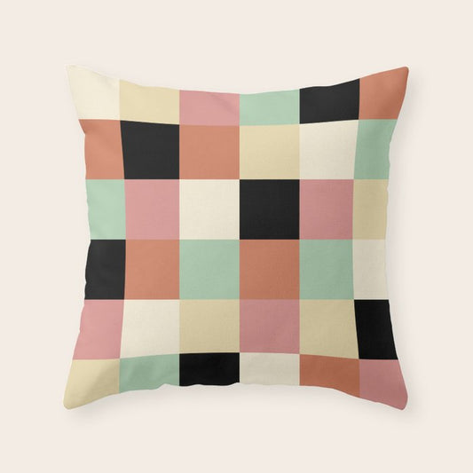 Bold Retro Checks Pattern - Large XXXIV Throw Pillow Gallery Image 2
