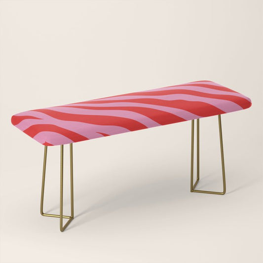 Zebra Animal Print (Pink & Red) Bench Gallery Image 2