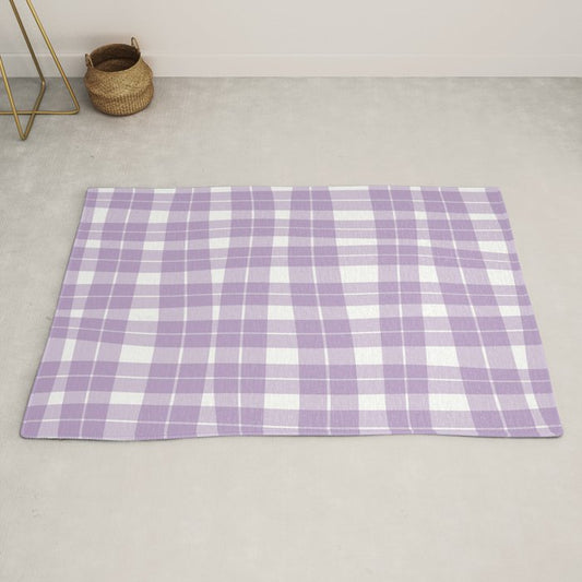 Wavy Plaid Lilac White Rug Gallery Image 2
