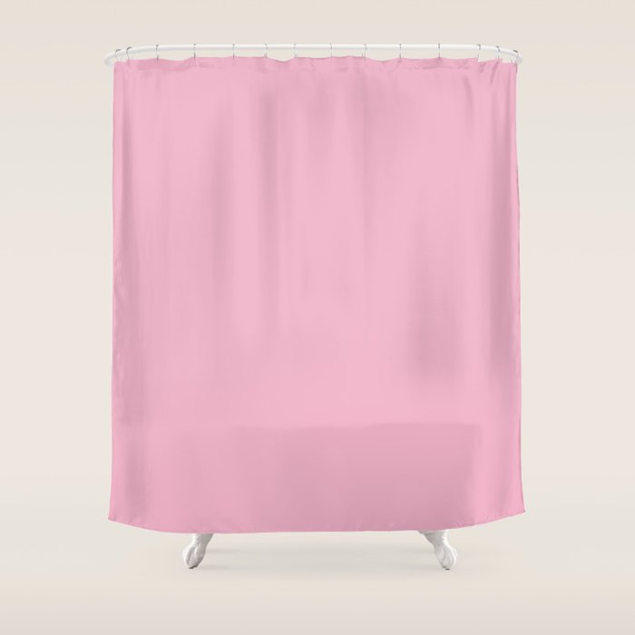 Blush Pink Solid Color Shower Curtain Gallery Image 1