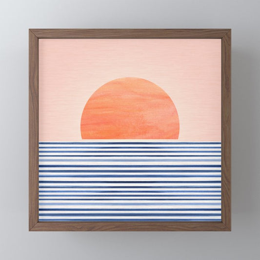 Summer Sunrise Minimal Abstract Landscape Mini Art Print Gallery Image 2
