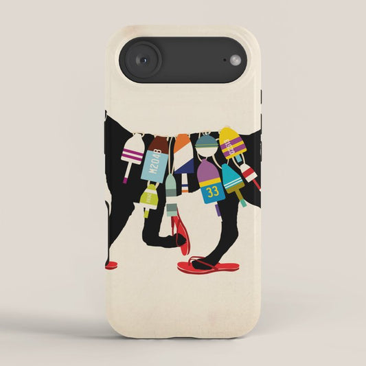Black dog lab labrador buoy nautical beach ocean sandals flip flop art iPhone Case Gallery Image 2