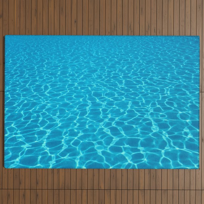 Swimming pool water sun reflection. Ripple Water. Outdoor Rug Gallery Image 4