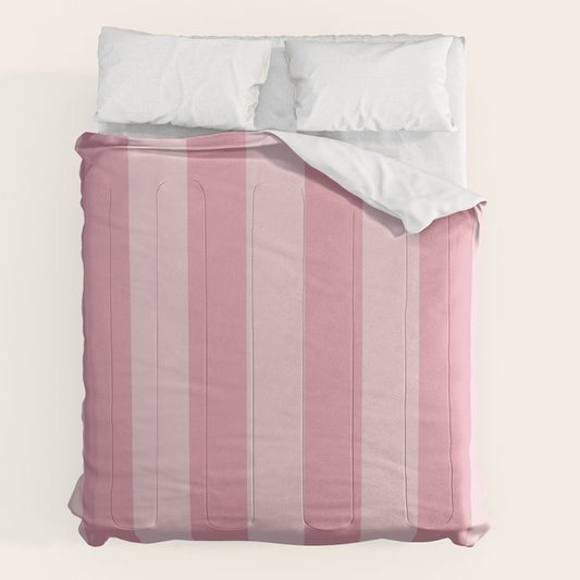 Rich Velvet Pink Rose Wide Cabana Stripes Comforter Gallery Image 2