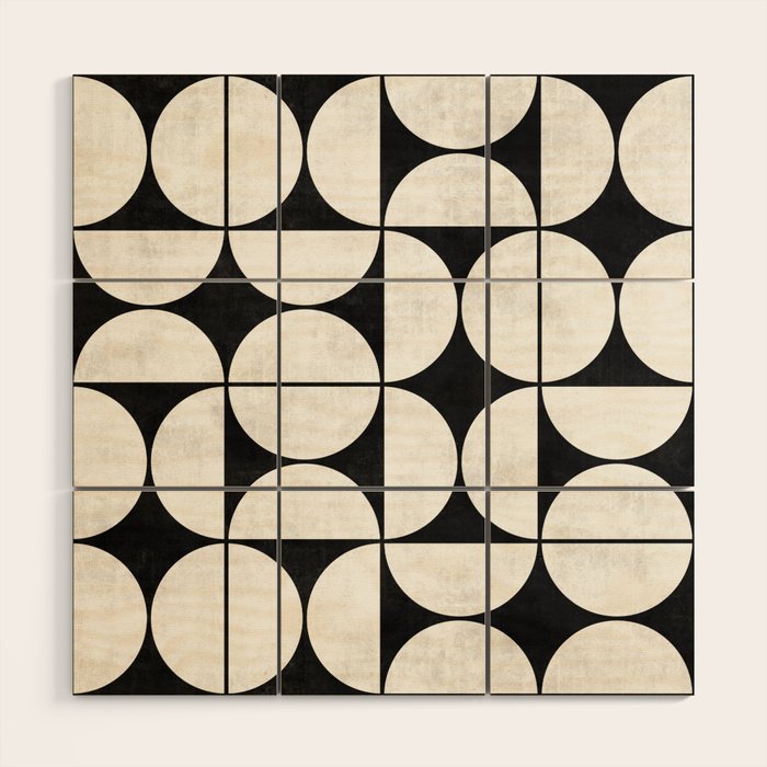 Mid-Century Modern Pattern No.2 - Black and White Wood Wall Art Gallery Image 3