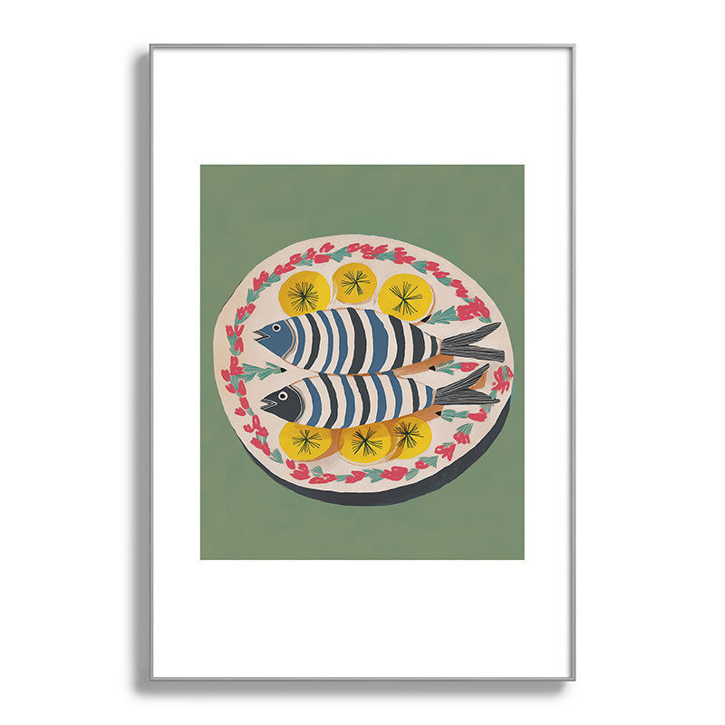 Mediterranean Fish Plate Framed Art Print Gallery Image 101