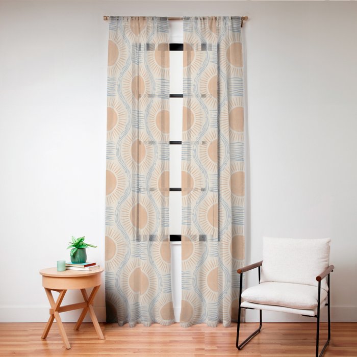Boho Sun and Sea Vintage Ogee Window Curtain Gallery Image 24