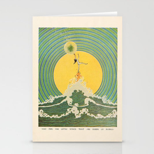 "And Pipe the Little Songs that Are Inside of Bubbles " by Dugald Stewart Walker, 1920 Stationery Card Gallery Image 2