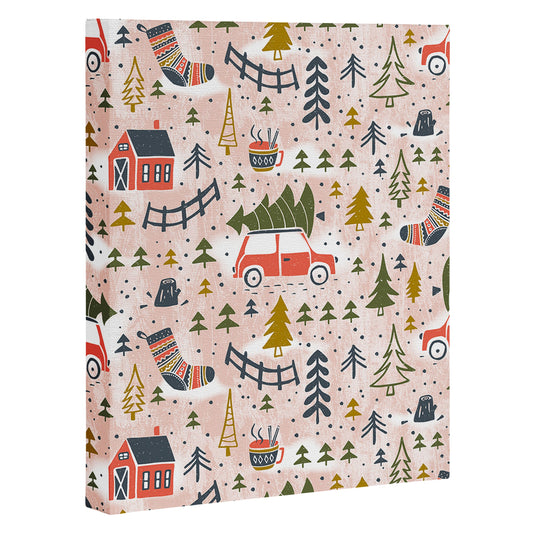 Home For The Holidays Blush Pink Christmas Canvas Print Gallery Image 2