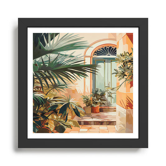 Villa Courtyard Mediterranean Art Framed Art Print Gallery Image 2