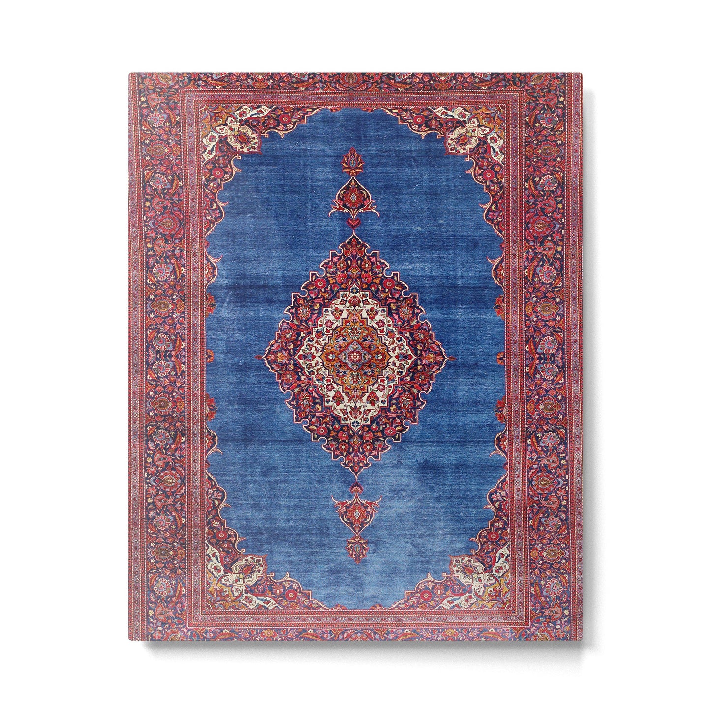 Silk Kashan Central Persian Rug Print Metal Print Gallery Image 3