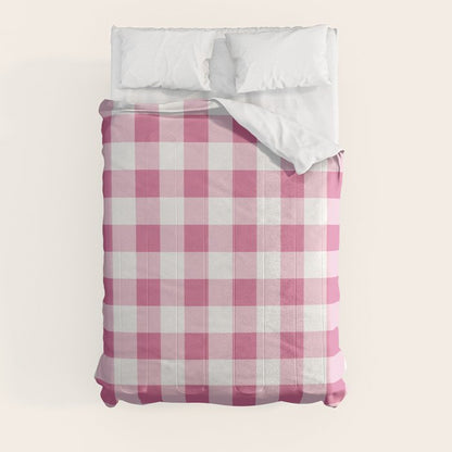 Gingham Large Pink White Comforter Gallery Image 8
