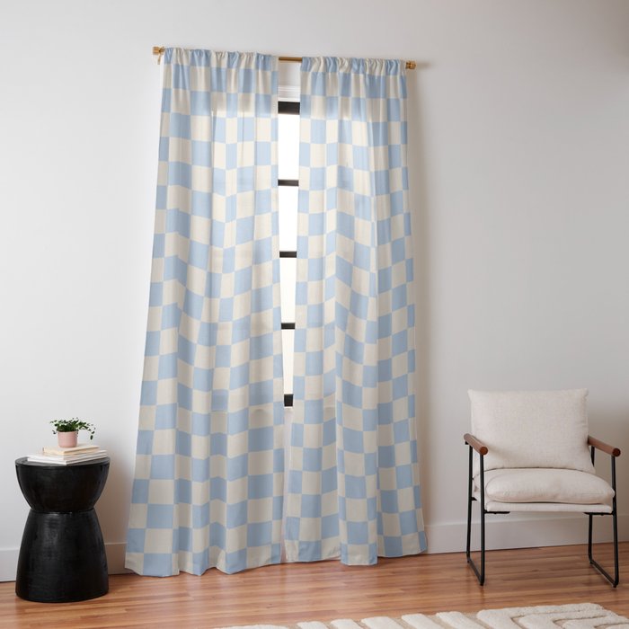 Check - Baby Blue Twist â Checkerboard Print Window Curtain Gallery Image 10