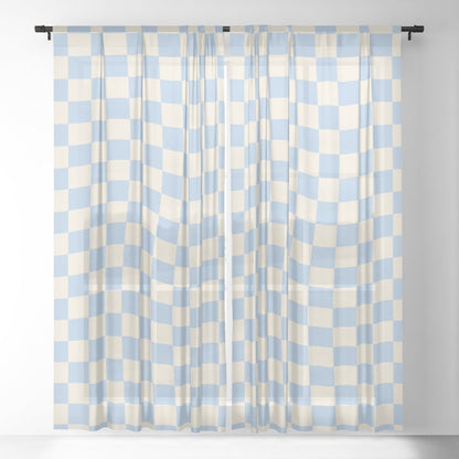 Check - Baby Blue Twist â Checkerboard Print Window Curtain Gallery Image 21