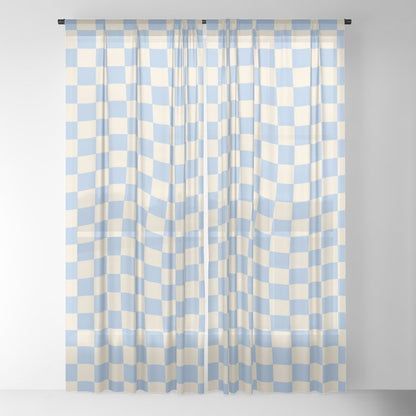 Check - Baby Blue Twist â Checkerboard Print Window Curtain Gallery Image 18