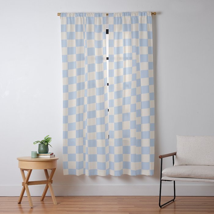 Check - Baby Blue Twist â Checkerboard Print Window Curtain Gallery Image 9