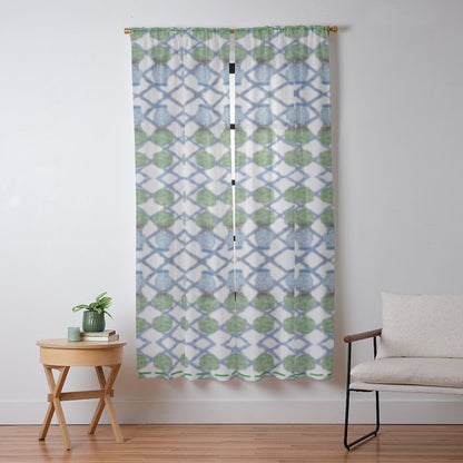 Hand Painted Ginger Jar Chinoiserie Pattern Window Curtain Gallery Image 13