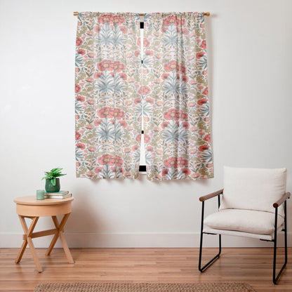 Victorian Botanicals - Carnations in Red and Green Window Curtain Gallery Image 15