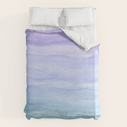 Layers Blue Ombre - Watercolor Abstract Duvet Cover Gallery Image 1