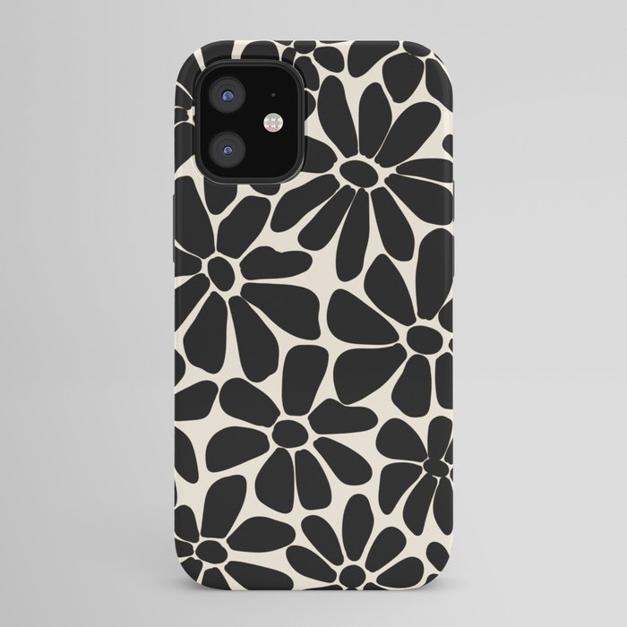 Black and White Retro Floral Art Print iPhone Case Gallery Image 42