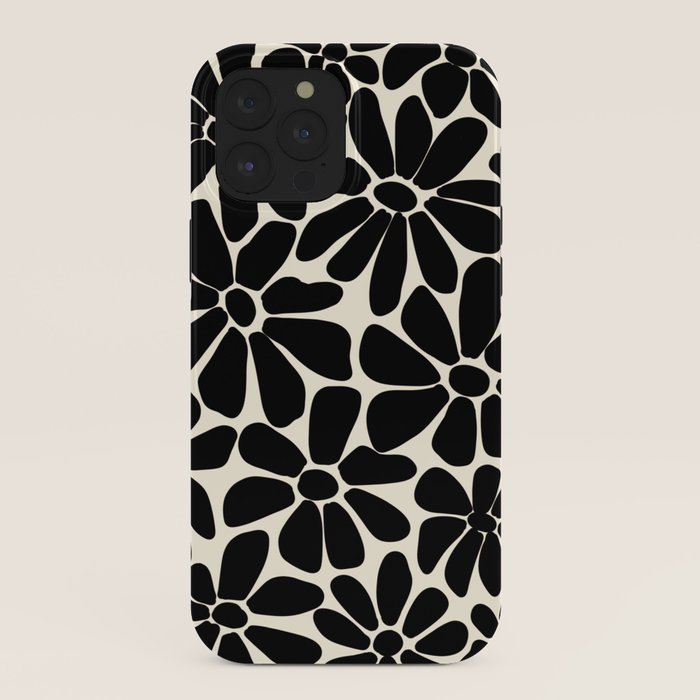Black and White Retro Floral Art Print iPhone Case Gallery Image 40