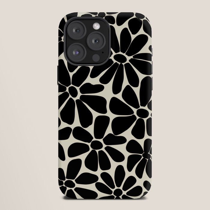Black and White Retro Floral Art Print iPhone Case Gallery Image 12