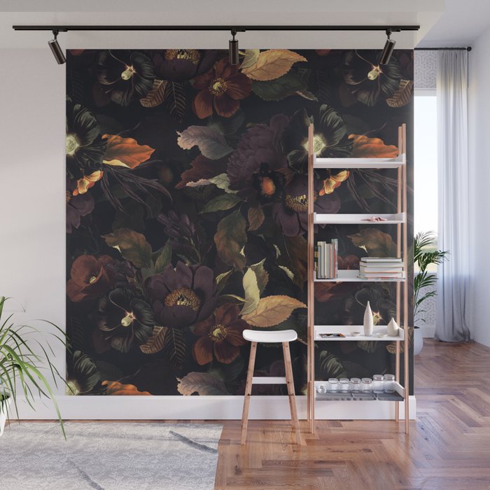 Vintage & Shabby Chic - Flowers at Night Wall Mural Gallery Image 1