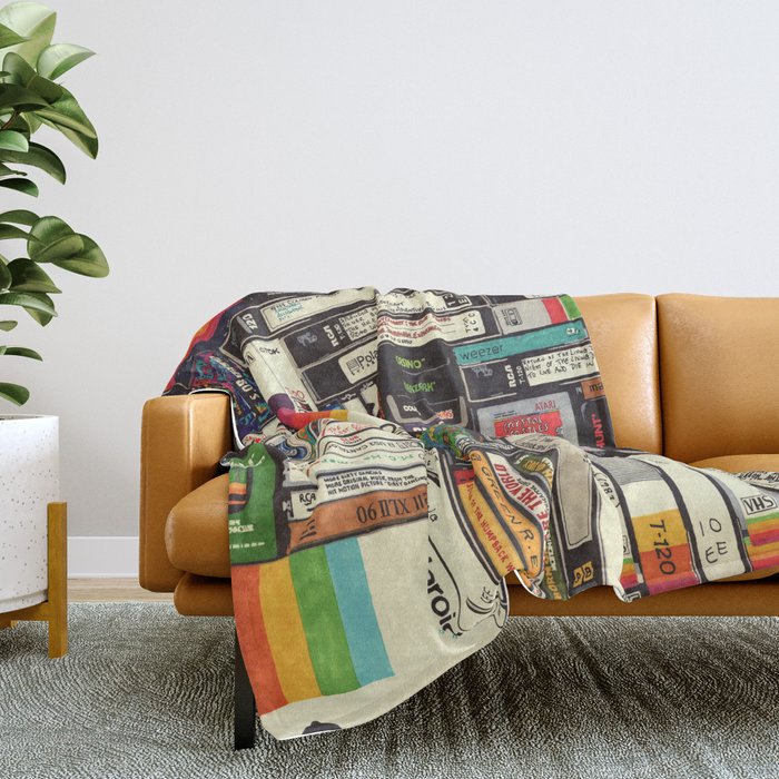 Cassettes, VHS and Video Games Throw Blanket Gallery Image 2