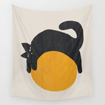 Cat with ball Wall Tapestry Gallery Image 1