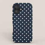 navy swiss dots iPhone Case Gallery Image 1