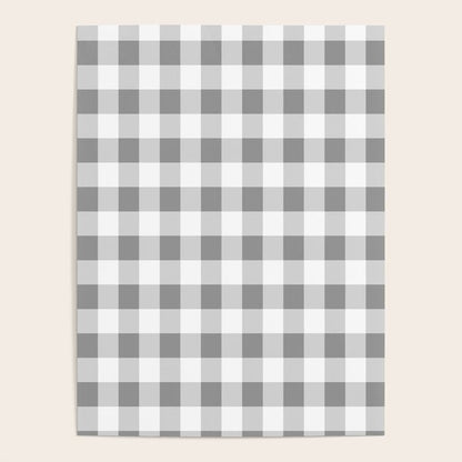 Gingham Large Gray White Poster Gallery Image 1