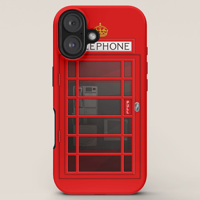 RED TELEPHONE BOX BOOTH PHONE BOX iPhone Case Gallery Image 5
