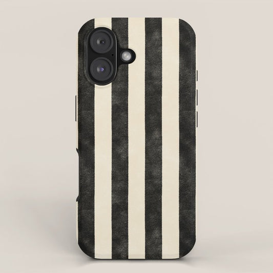 Cabana Stripe - black & cream iPhone Case Gallery Image 1