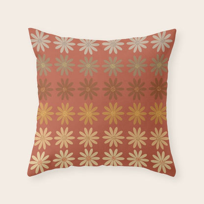 Ombre Abstract Daisies on Mandarin Orange Throw Pillow Gallery Image 5
