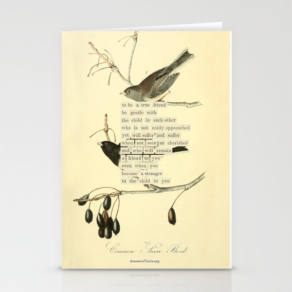 Bird Divinations: Snow Bird (about: almanacofbirds.org) Stationery Card Gallery Image 2