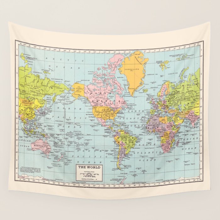 World Map Wall Tapestry Gallery Image 2