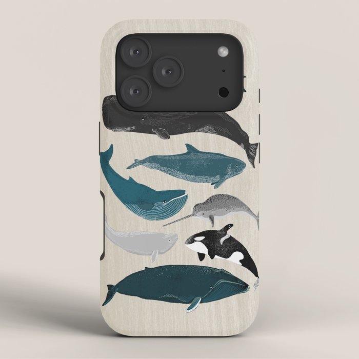 Whales - Pod of Whales Print by Andrea Lauren iPhone Case Gallery Image 3