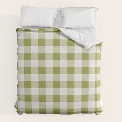 Gingham Large Green White Duvet Cover Gallery Image 7
