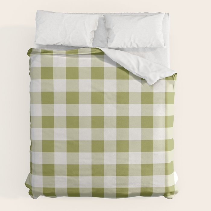 Gingham Large Green White Duvet Cover Gallery Image 2