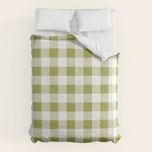 Gingham Large Green White Comforter Gallery Image 1