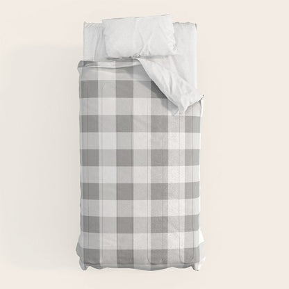 Gingham Large Gray White Comforter Gallery Image 5