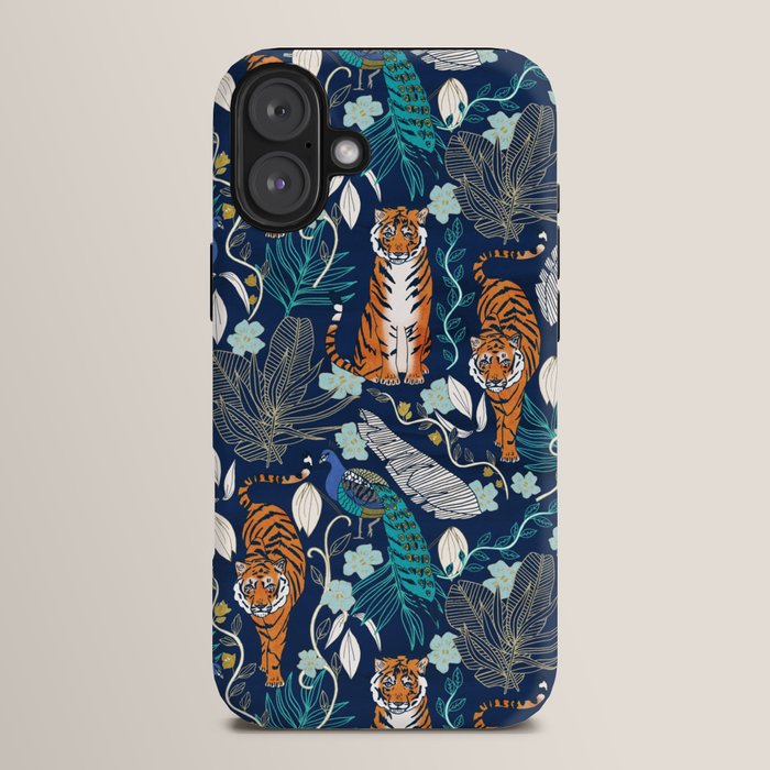 Tiger Toile on Navy iPhone Case Gallery Image 14