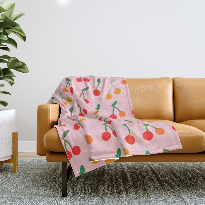 Cherry pattern Throw Blanket Gallery Image 1